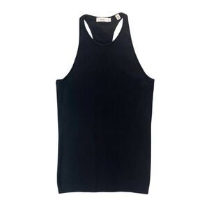 A.L.C. Black Ribbed Sleeveless Top Racerback Sexy Cotton Size Small Women’s